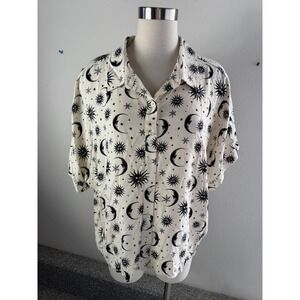 NEW Hot Topic Womens Plus XXL Sepia Celestial Crop Dolman Top Sun Moon Star